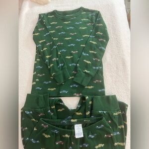 Janie and Jack Boys Green Car Pajama Set - Size 4T